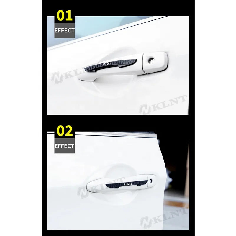 Factory Custom Logo 4pcs Universal PVC Anti-scratch Protection Car Door Handle Protection Sticker