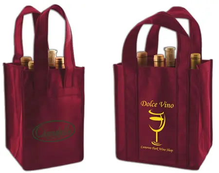 
Hot selling promotional six pack non woven wine bottle bags with custom logo 