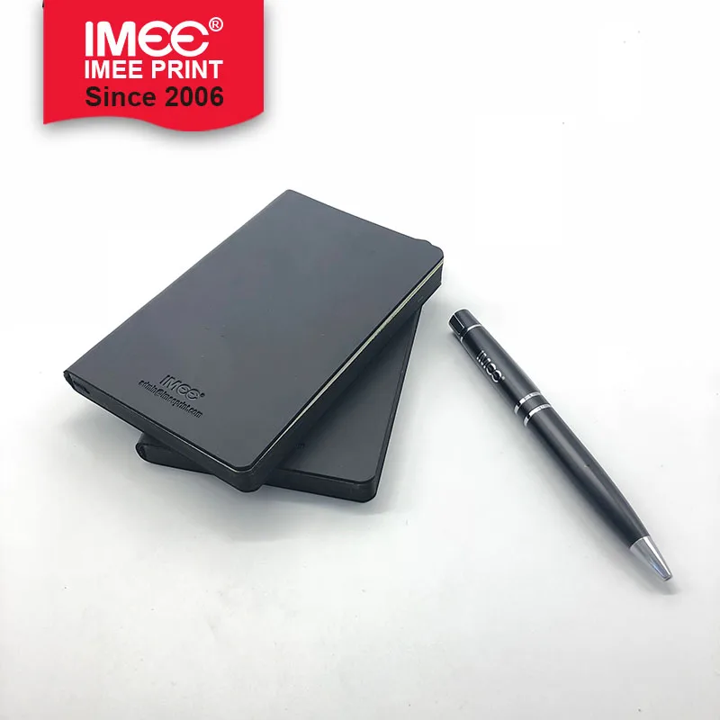  IMEE горячая Распродажа роскошный бизнес Пользовательский логотип Печатный Мягкий Черный Блокнот из искусственной