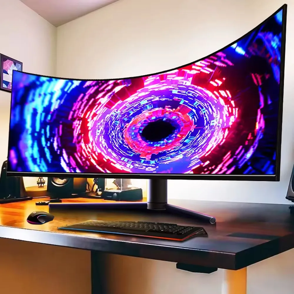 New 49inch Monitor Computer Monitor Esports Game Borderless 4k High Definition Gaming Monitors Ultra Wide Curved 144hz IPS 1 Ms