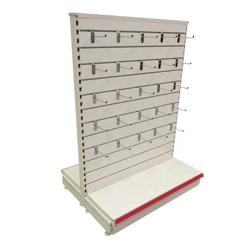 Double-sided Slatwall Display Rack With Hooks