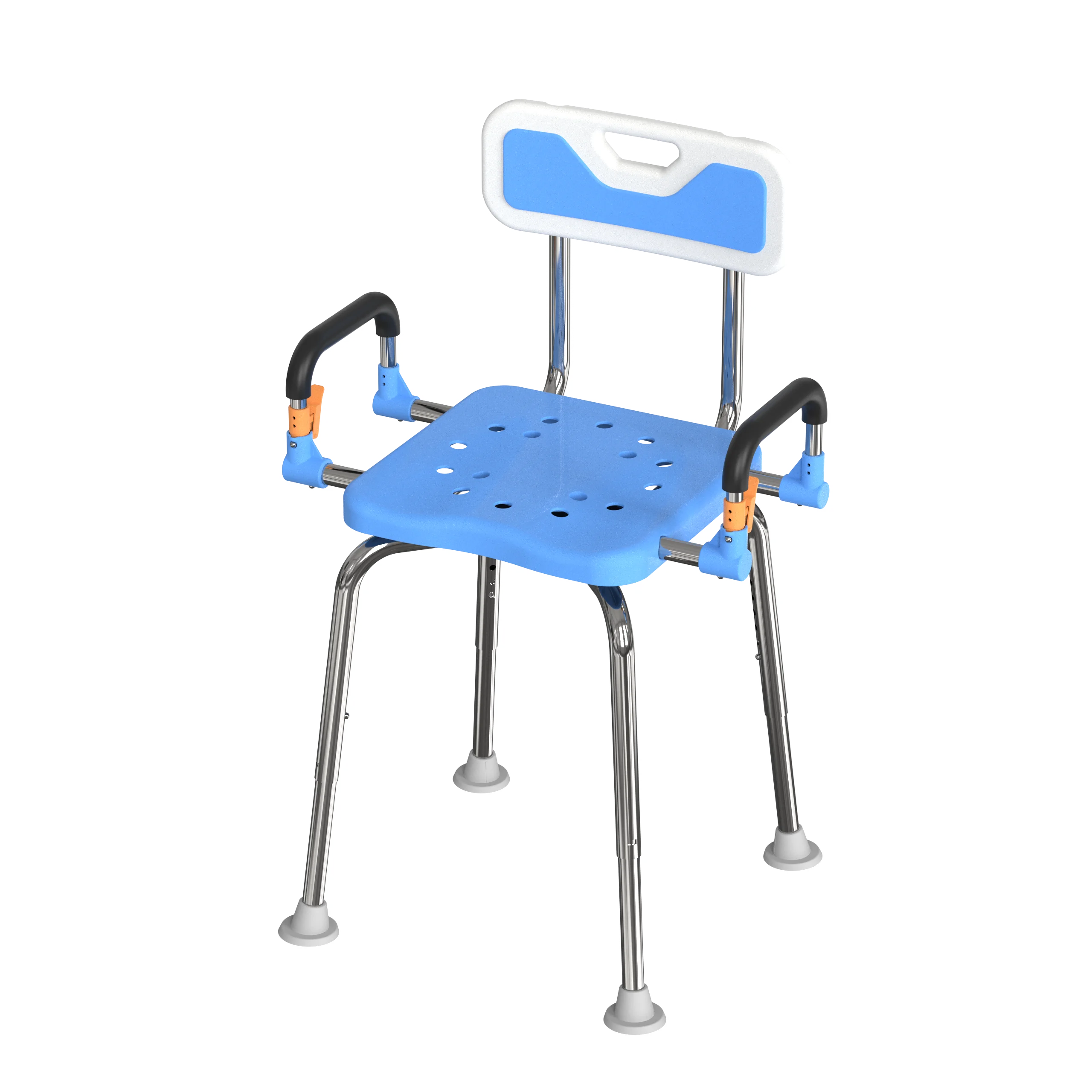 Medical 300 Pound Limit Safety Shower Chair with Armrest Elderly Bathroom Furniture