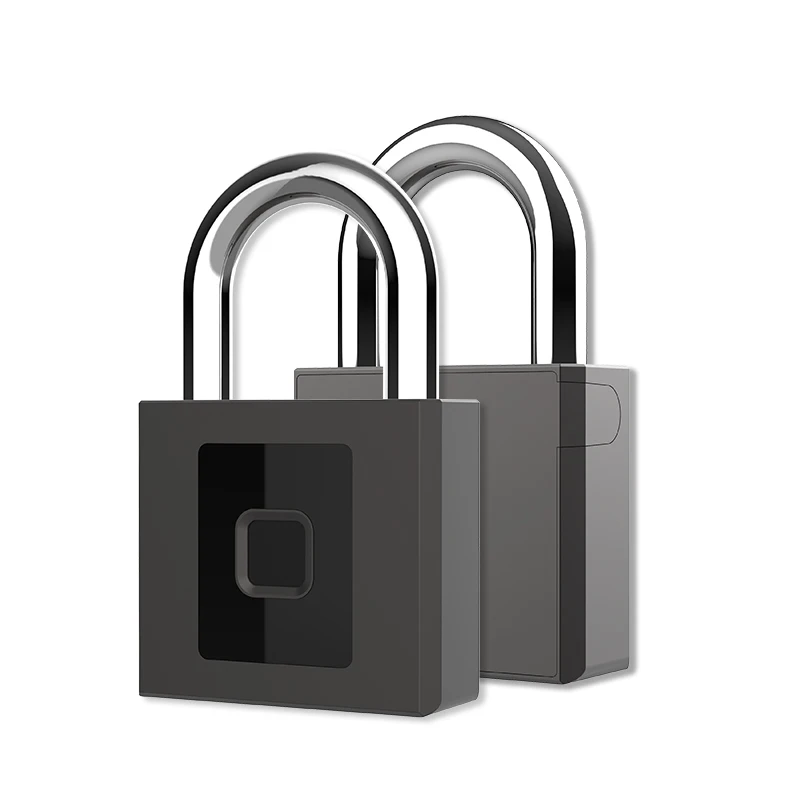 
usb rechargeable zinc alloy anti theft security lock smart keyless fingerprint padlock with backup 