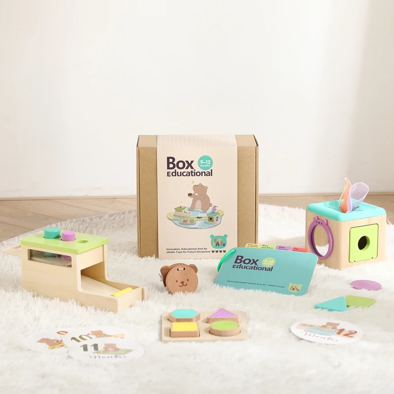 Montessori Обучающий набор игрушек для От 2 до 4 лет унисекс медведь притворяется игрой с несколькими функциями деревянный силиконовый материал упакованная