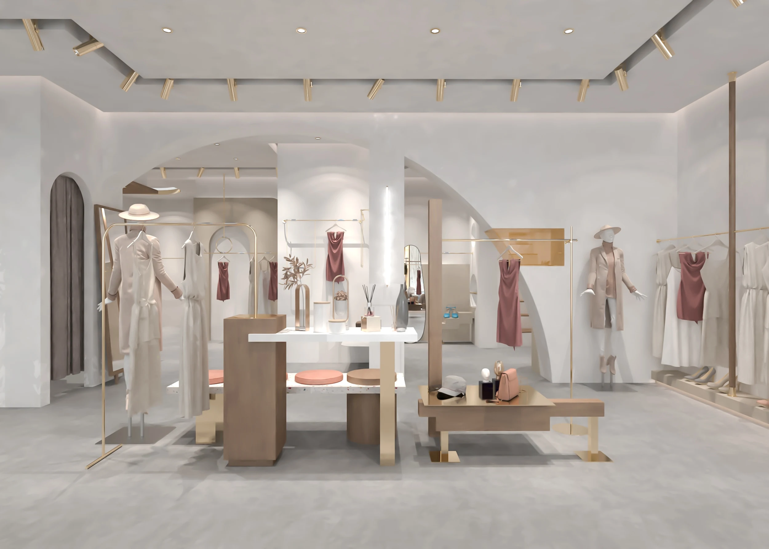 Retail Store Design Clothing Shop Display Stand Women Clothing Shop Rack For Ladies Clothing Shop Interior Design