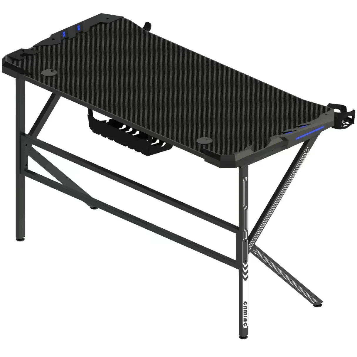 Fast shipping China Manufacturer Cheap K Shape Computer Gaming Desk Pc Racing Standing Table With Rgb Light