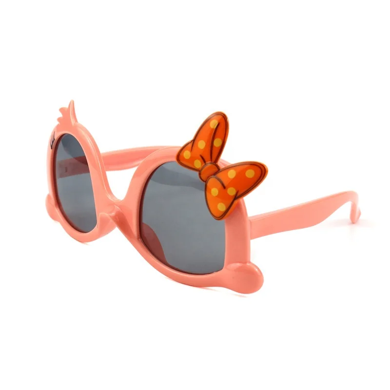 Wholesale lovely cute bow silicone frame polarized uv400 protection duck kids sunglasses
