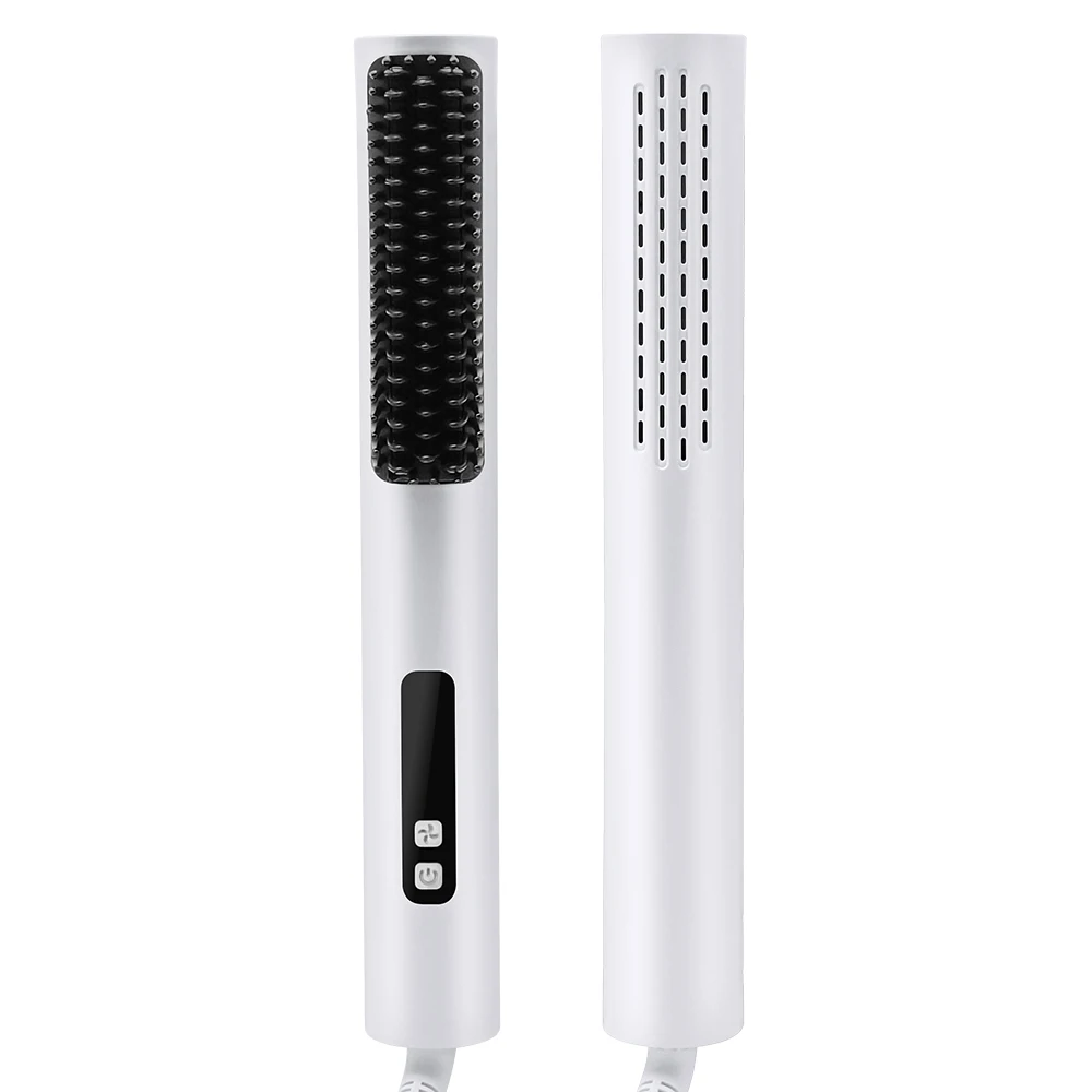Dongguan Electric Hair Brush branded Cold Hair Straightener Ceramic Comb Hair Straightening Brush 2 in1 For Women Salon