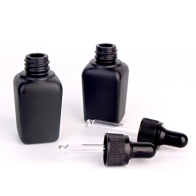 
30ml black glass bottle for essential oil glass bottle with dropper lid 