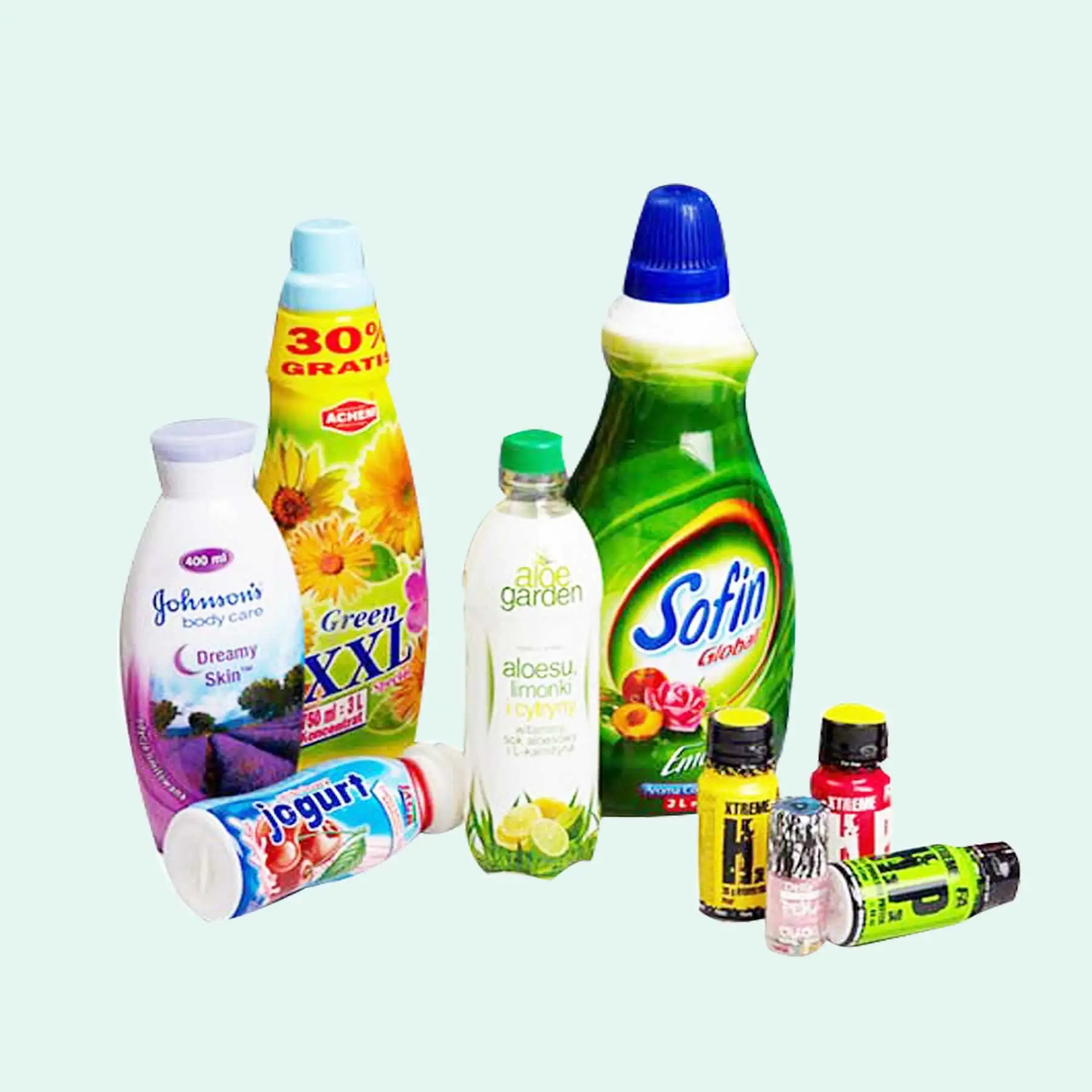 Custom printing PVC shrink label wrap shampoo bottle plastic film