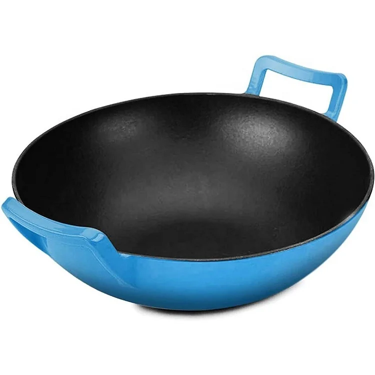 Азиатские большие кастрюли для жарки и перемешивания чугунные глубокие