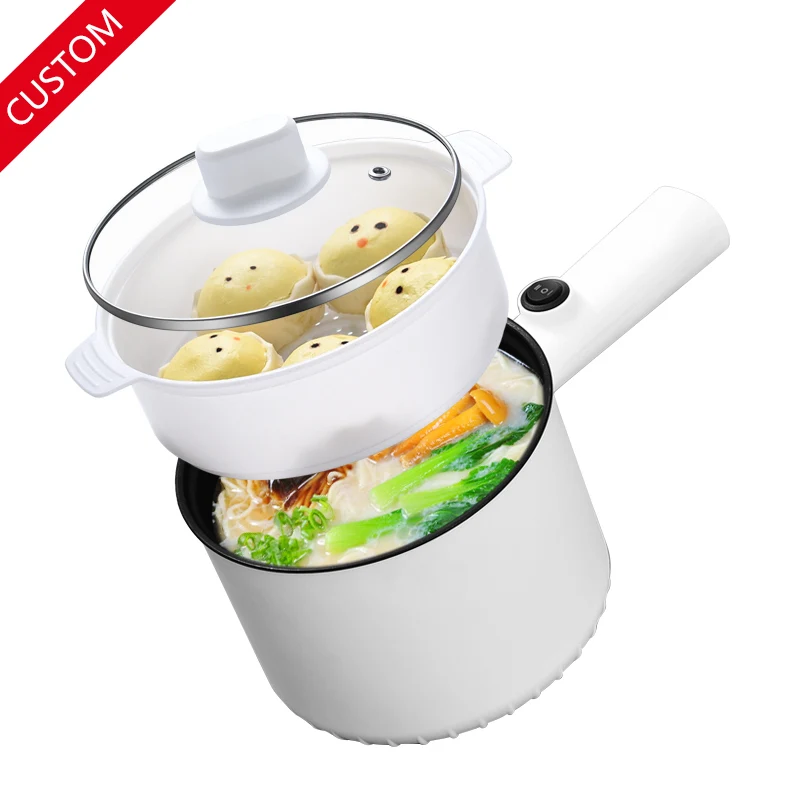 Custom Logo Portable Mini Electric Cooker Single/Double Layer Non-stick Hot Pot for Household