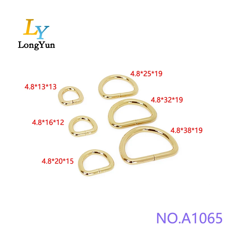 Guangzhou 4.8mm Metal d Rings Hardware Accessories Mini D-ring Buckle logo Stainless Steel Triangle D Ring Carabiner