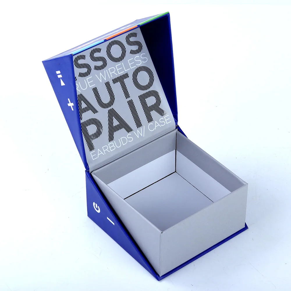 Delicate Design Flip Lid Recyclable Cardboard Gift Box Custom Logo funky Wireless Headset Phone Accessories Packaging Box