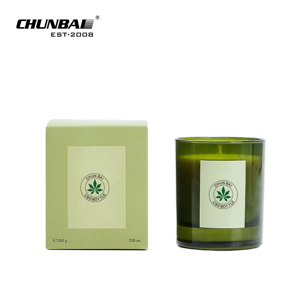 Candle Gift Lime Glass Candle Jar High Quality Green Luxury Amber Glass Jars With Lids For Candle Making