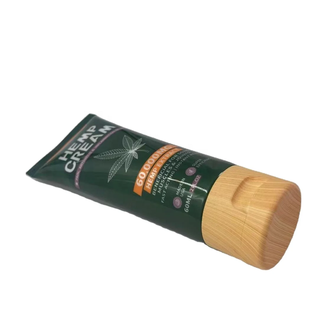 Plastic Medicinal Tube Packaging Skincare Packaging Tube With Wood-Grain Flip-Top Packaging