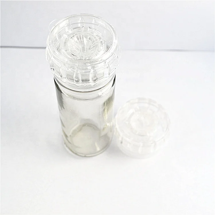 Salt Grinder Refillable Manual,Pepper Mill Salt Mill with Adjustable Coarseness with 100ml Glass Bottle