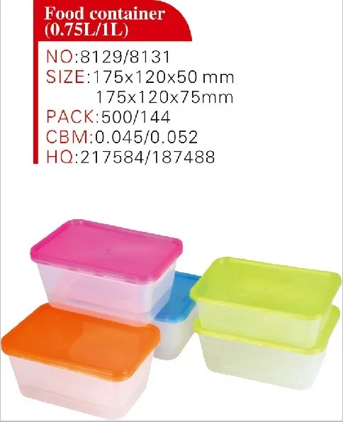 Wholesale Transparent disposable red plastic takeaway food container with clear lid for packing use