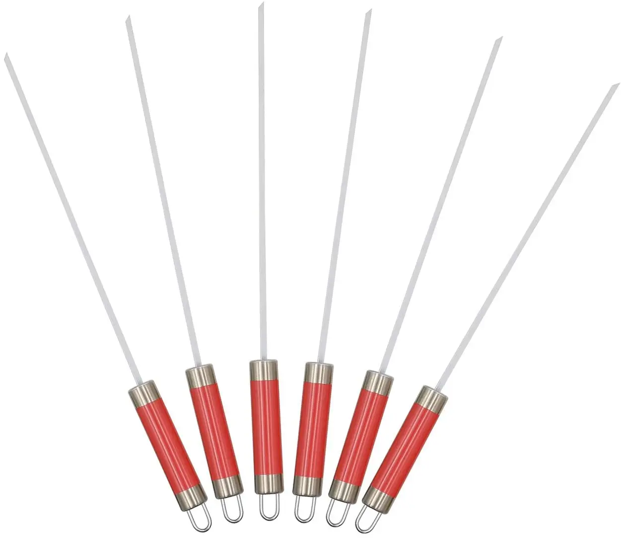 
Stainless steel BBQ skewers with plastic handle 