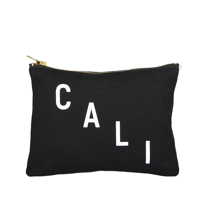 China Factory Wholesale metal zipper pouch Fashion canvas bag with zipper