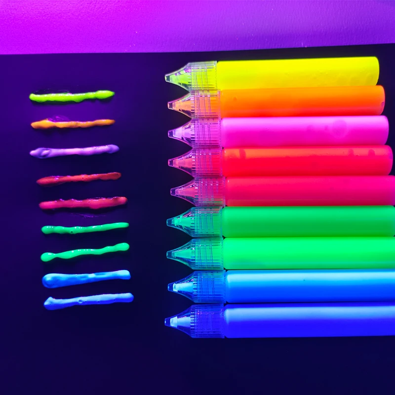 Non toxic Neon Art Craft Blacklight Art Supplies for Canvas DIY Painting Acrylic Neon Paint (1600513899324)