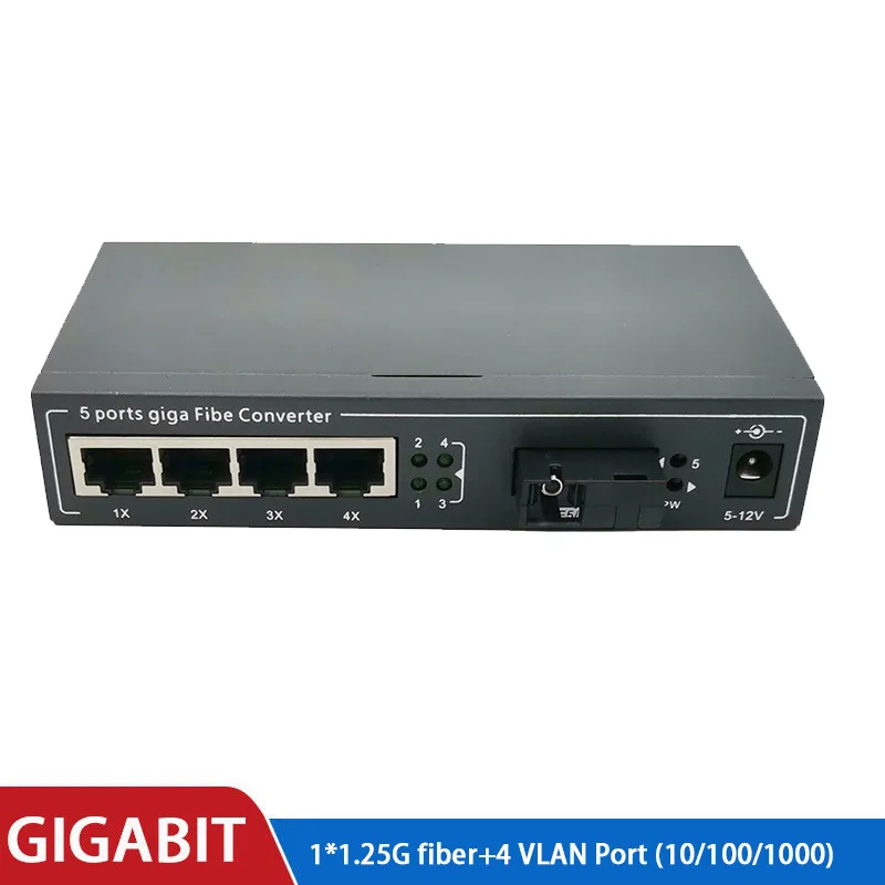 5 Port Gigabit Switch board VLAN Ethernet Fiber Optic Switch gigabit ethernet switch module Virtual Channel Singlemode Fiber