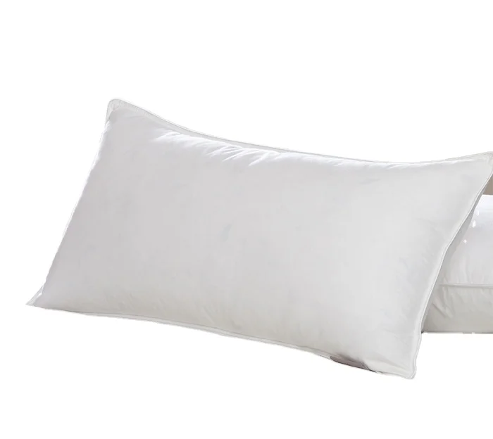 Wholesale White Color Polyester Cotton T/C Top Fabric with 7D Polyester Filling Hotel Pillow Customized Filling Weight and Size
