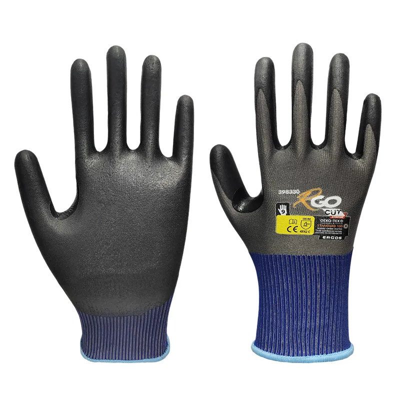 Nitrile Gloves Polyester Shell Nitrile Coated Garden Construction Industrial Safety Work Cut Resistant Gloves for Work