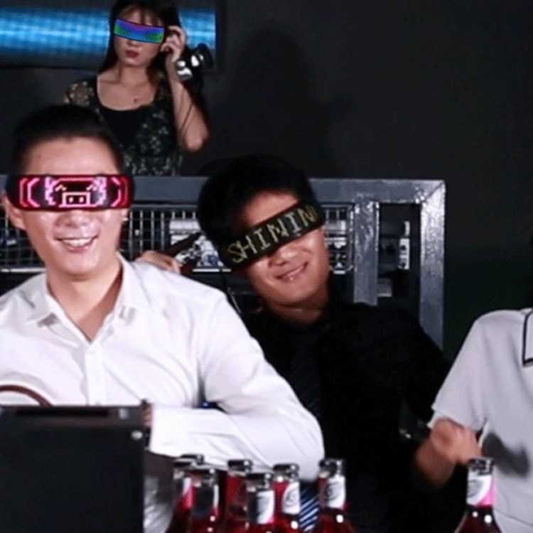 RGB 12X36 Pixel Sunglass LED Light APP Control Message Programmable LED Neon Sunglasses USB Chargeable LED Sunglasses