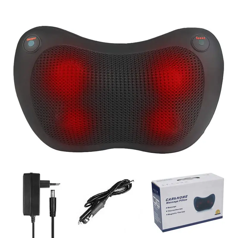 Electric Shiatsu Massage Pillow Deep Kneading Neck Pillow with 2 Buttons Function for Neck Back Shoulder Painful