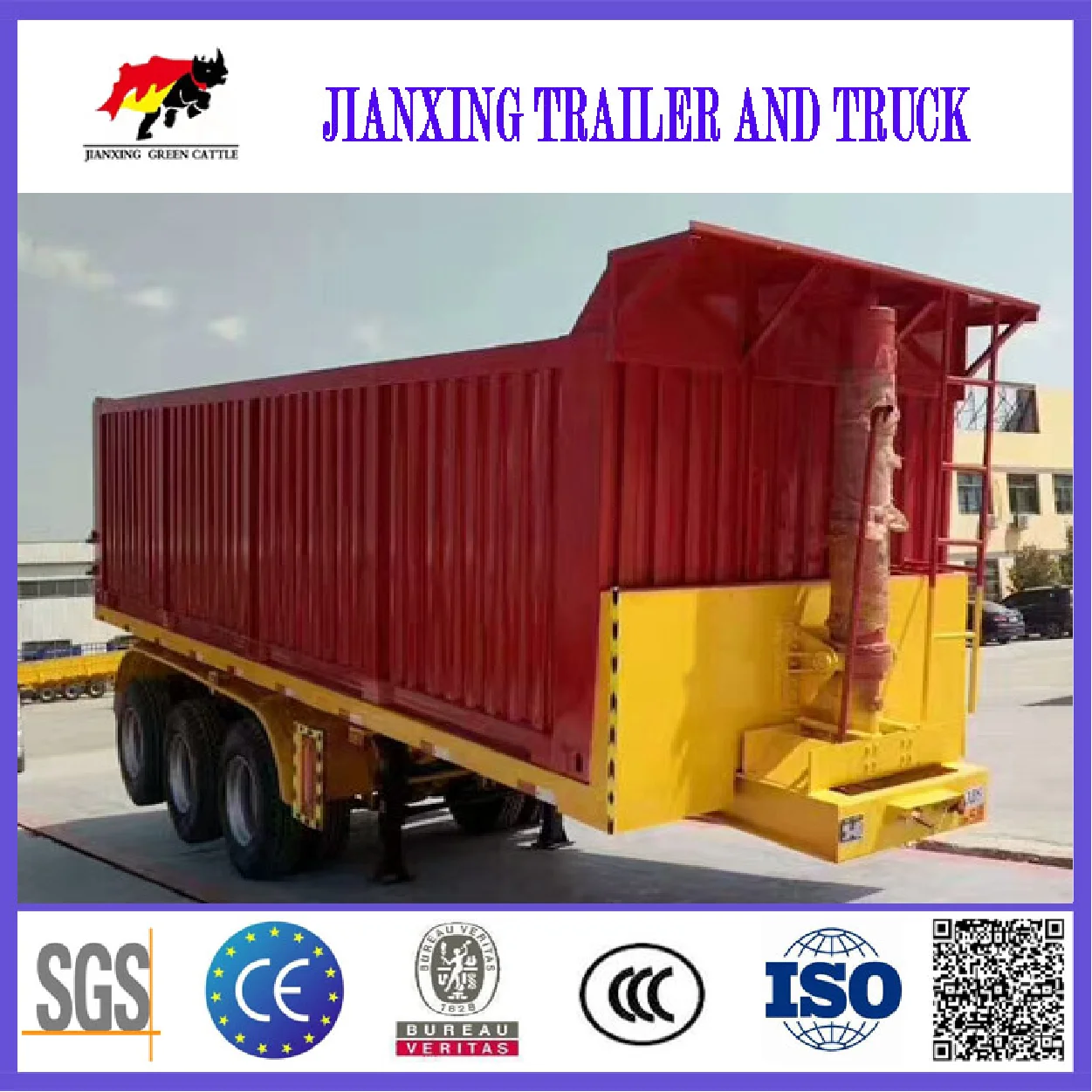 China price 50 ton 40 ton side tipper trailer 3 axles 4 axles dump truck trailer for sale