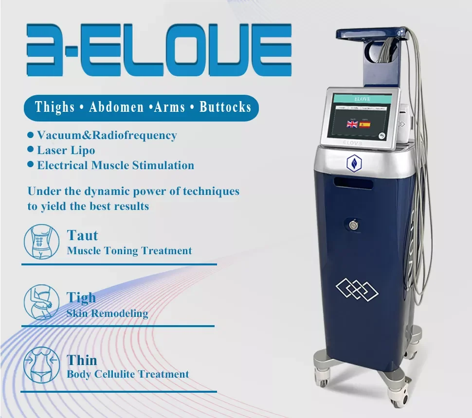 Electrical muscle stimulation ems muscle tone muscle Vacuum Radio frequency Skin Tightening lipo laser Slimming machine