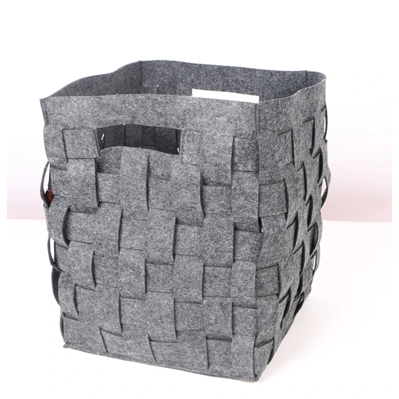 Felt laundry basket, Cross Pattern Felt Storage Basket Nursery Storage Bin Toys