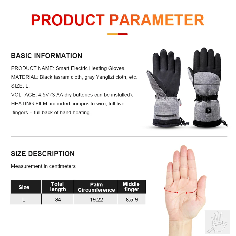 Custom Printed Winter Waterproof Windproof Outdoor Touch Screen Heated Motorcycle Riding Gloves