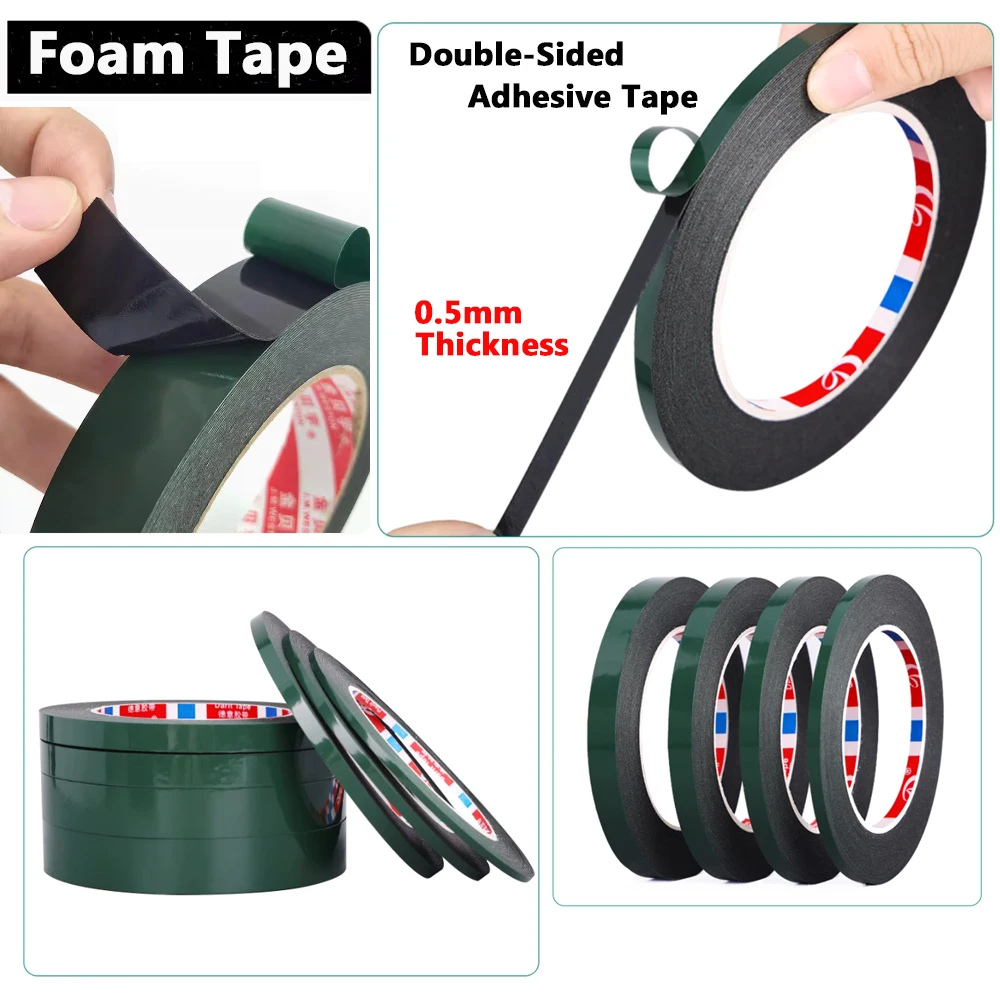 3mm Width x10M 0.5mm Thick LCD Curved Screen Dust Proof Cell Phone Repair Tape Double Sided Adhesive Foam Tape