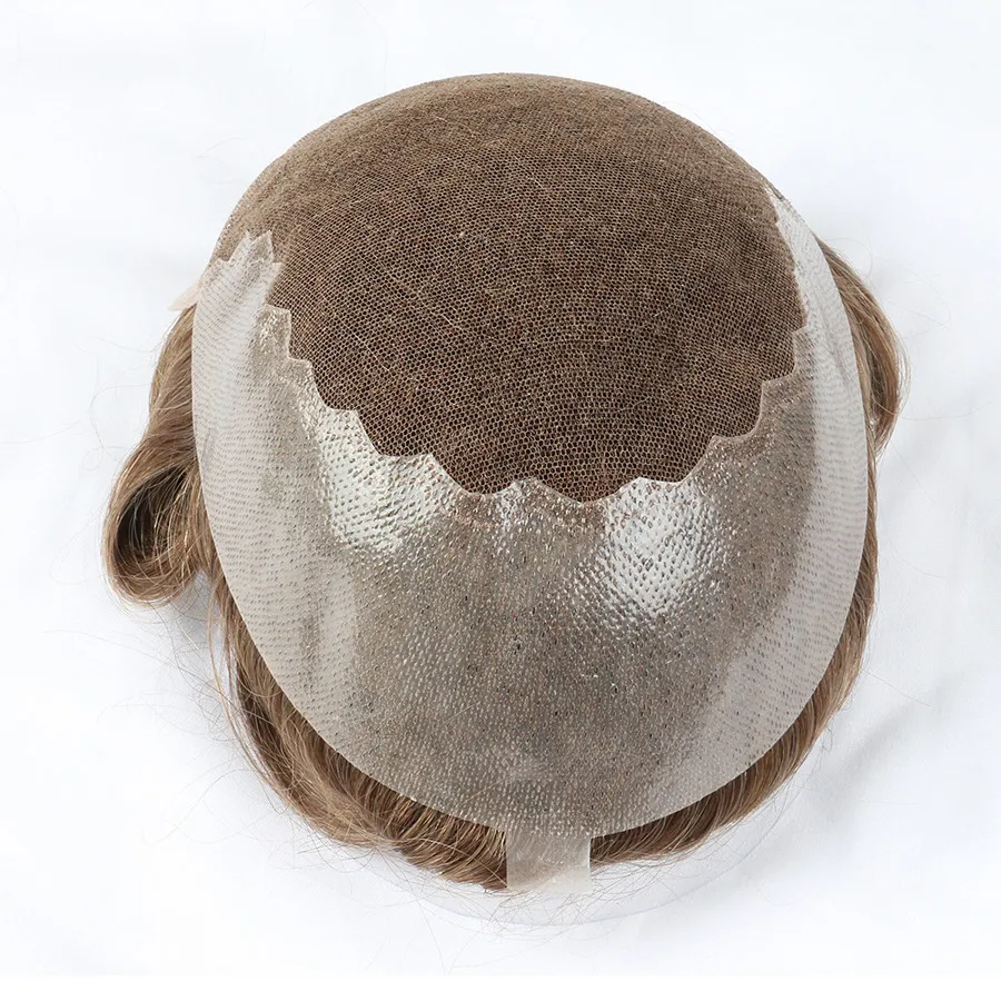 Hot Sale Q6 Base Men Wigs Hair Extension HD Transparent Swiss Lace And PU Front Human Hair Toupee