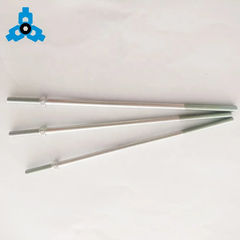 Factory customized Long Double Head Bolt With Hex Nut Carbon Steel OEM hardware steel bolts