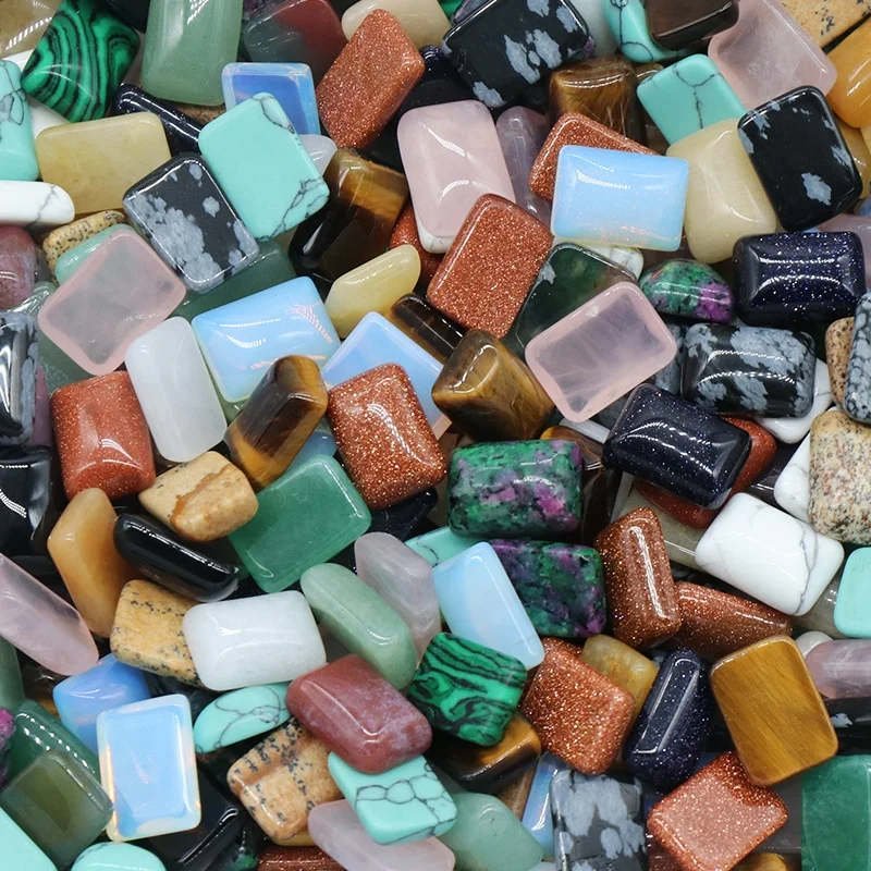 Hot Sale Natural Crystal Rectangular Ring Surface Crystal rings Cabochons 10X14mm rectangular ring face