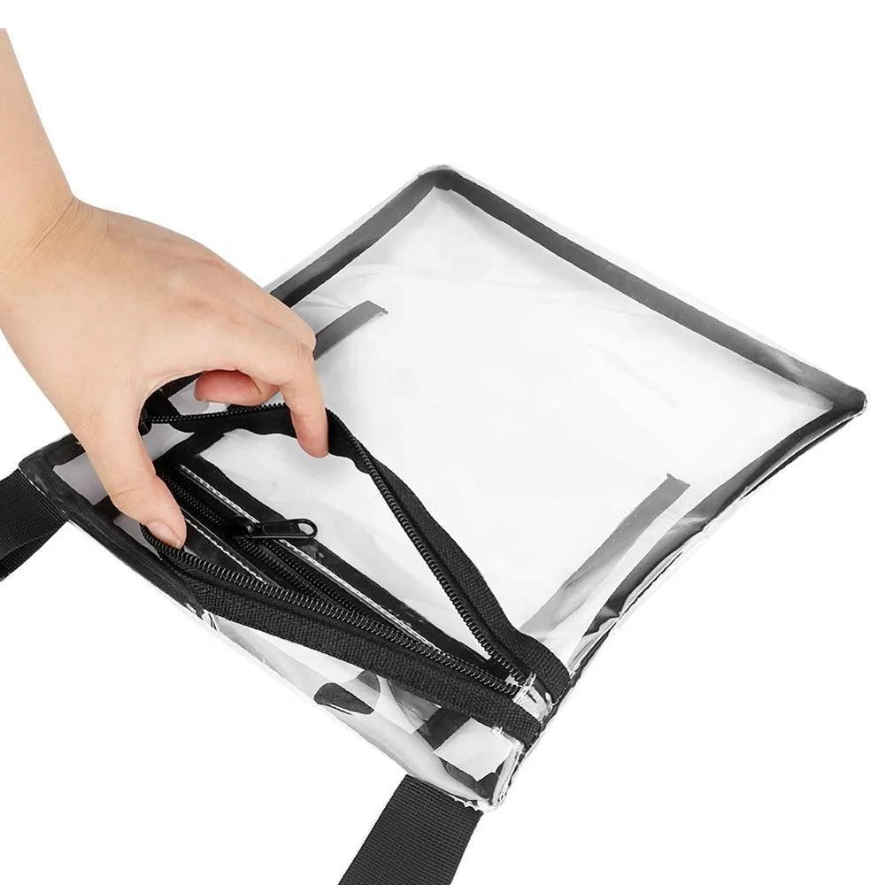 Clear Cross Body Purse Clear PVC Tote Bag With Inner Pocket And Adjustable Strap For NFL Stadium