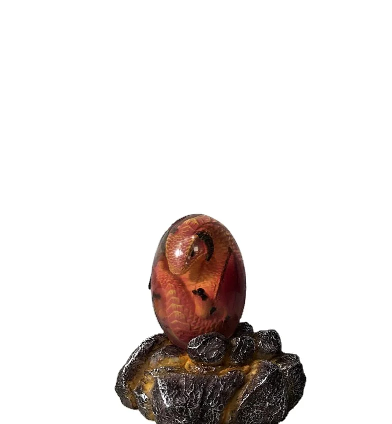 Dream Crystal Transparent Glowing Lava Dragon Egg-resin Sculpture Desktop Ornaments Home Decoration Ornaments Souvenirs