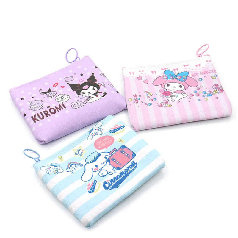 Wholesale high quality girl mini cute sweet cartoon animal kitty melody charm zipper coin money purse