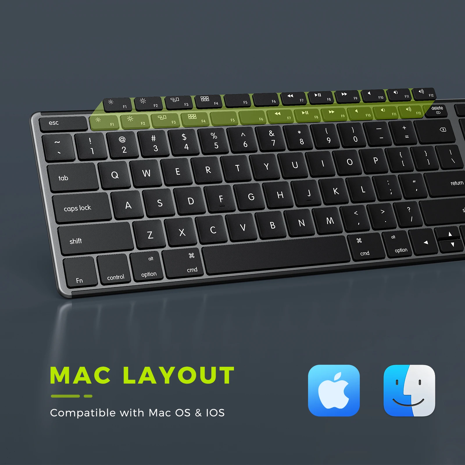 Seenda JP-064BA-2 Office Portable Multi Device Thin Wireless Bt3.0 Universal Blue tooth Keyboard For Mac Pc Tablets Window