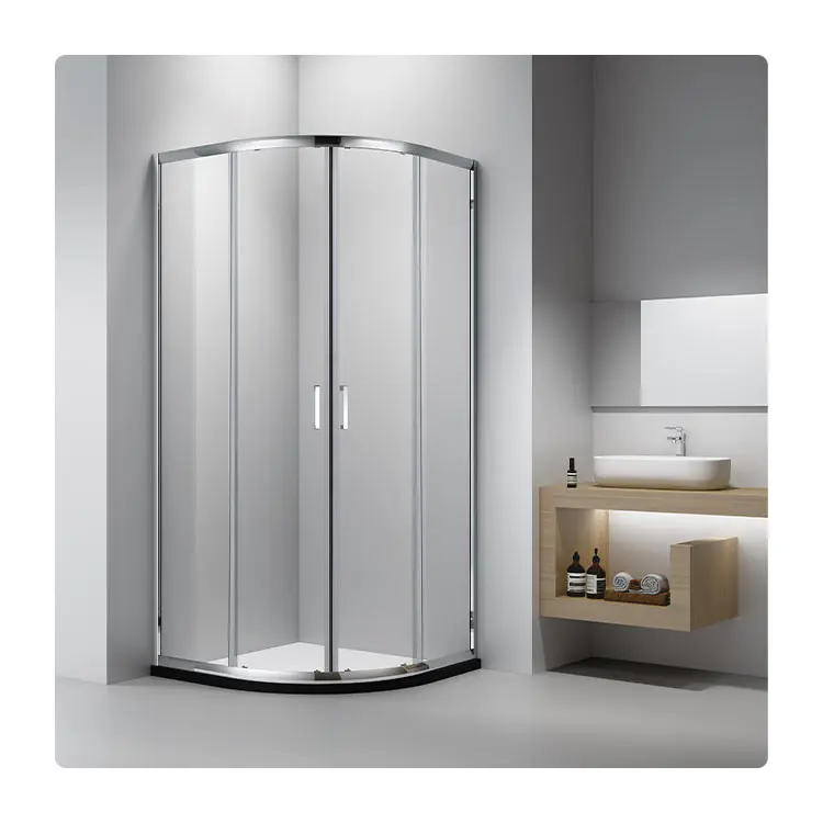 Walkin Frameless Panel Tempered Glass Screen Gold Shower Door