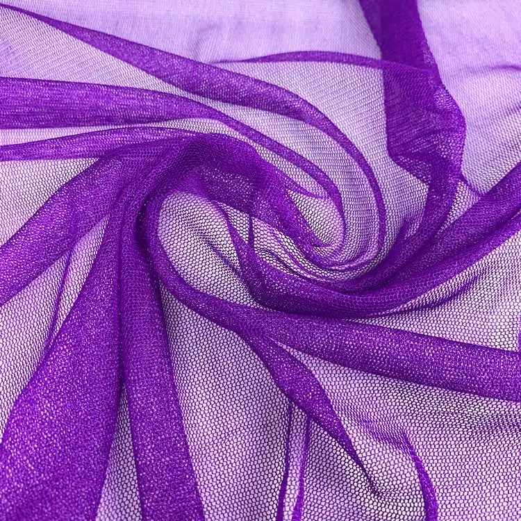 100% Silk Tulle Mesh Fabric for Wedding Dresses Knitted Netting in Mulberry