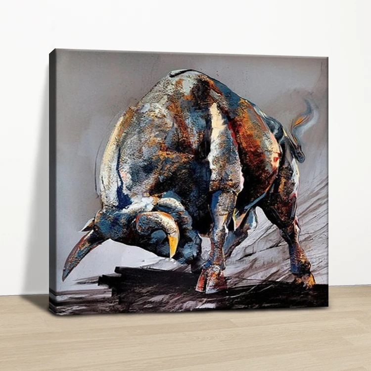Cow Abstract Bull Modern Wall Hanging Decor Art Picture Home Decoration Animal Painting On Canvas