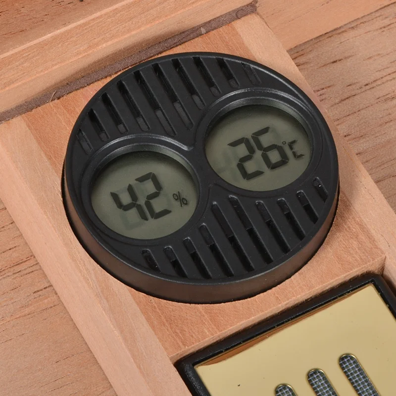 Black PU Leather Wooden Cigar Box Empty Humidor Wood Cigar Boxes Wholesale