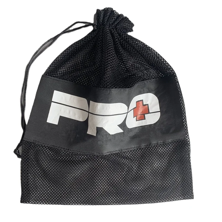 Wholesale Swimming Nylon Drawstring black mesh pouch Mesh Bag net bag mesh