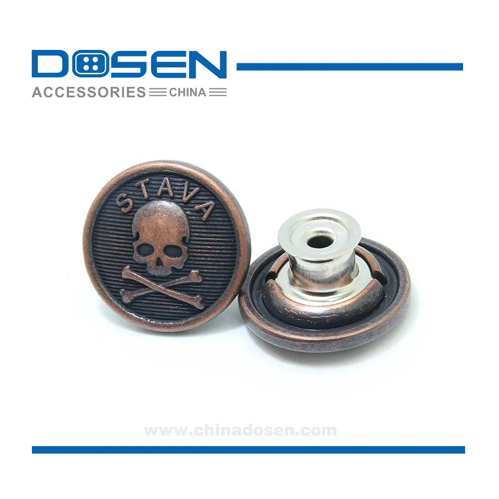 New style design jeans button metal 17mm standard denim metal buttons and rivets buttons for jeans