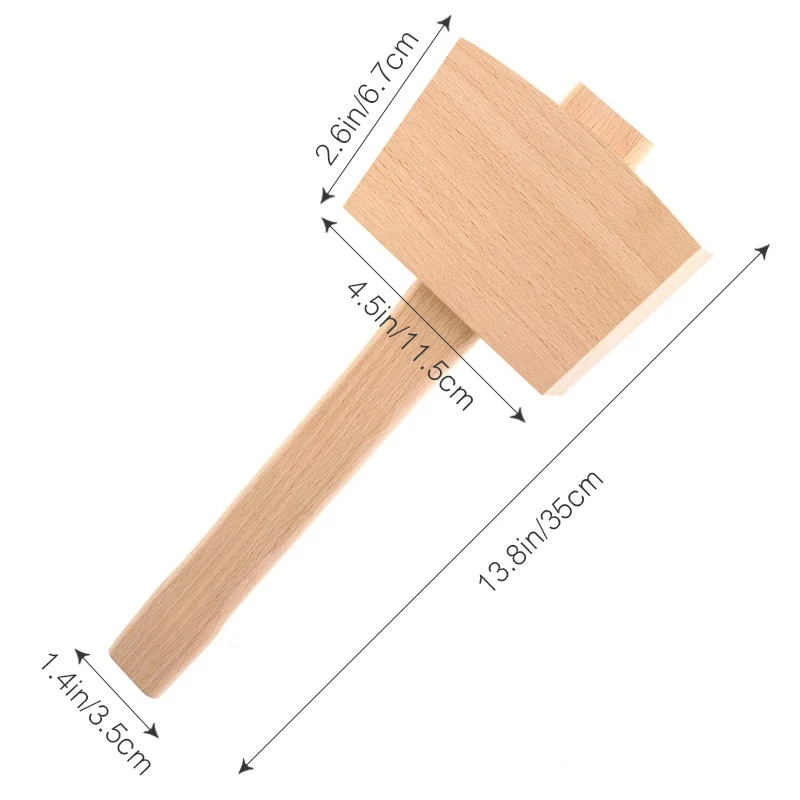 Wholesale Custom Hot Sales Manual Beating Woodworking Tool  Beech Wooden Mallet Hammer