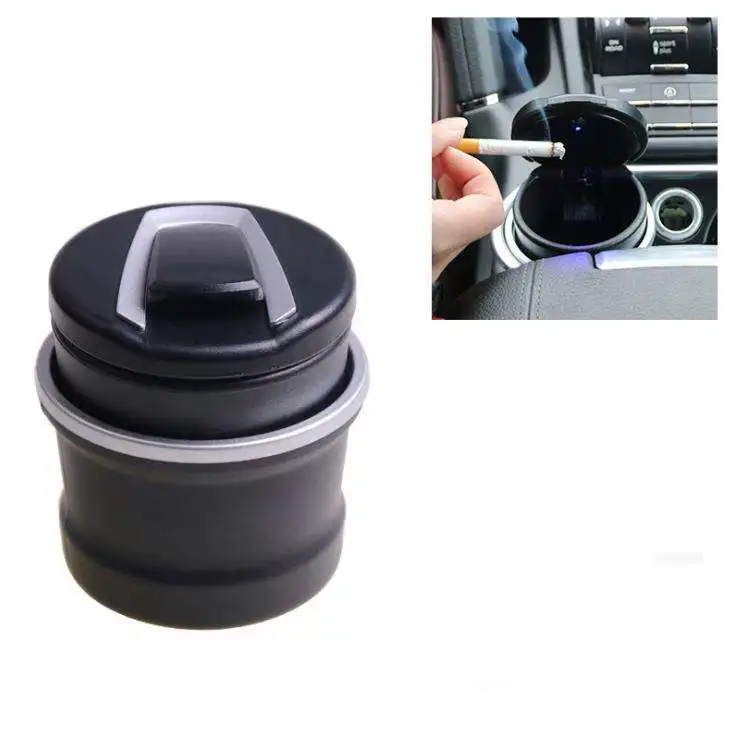 Universal Auto Interior Accessories Custom Logo Car Ashtray With LED Light Car Smokeless Container Smoke Cup Holder Storage